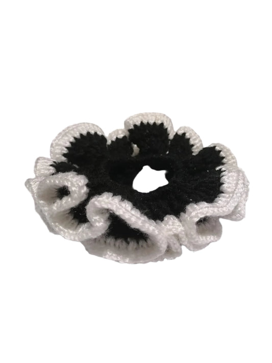 Golden Otter-Homemade Wool scrunchies (Black/White)