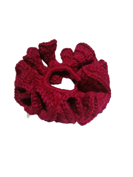 Golden Otter-Homemade Wool scrunchies (Red)